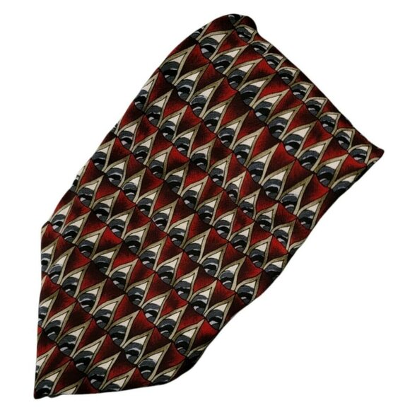 J Garcia Shaman Collection Seventeen Tie Red Triangle Mens Necktie Menswear - Picture 1 of 4